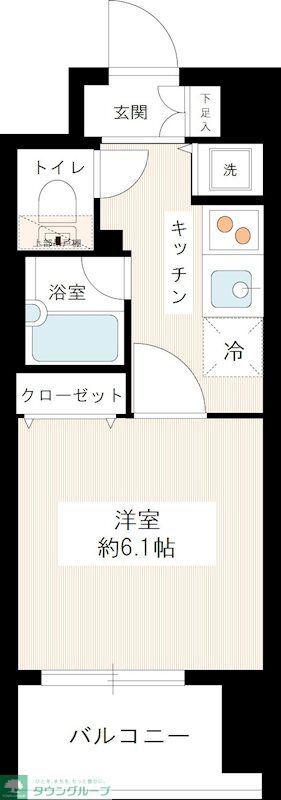 グランヴァンアクアヴェル亀戸(1K/12階)の間取り写真