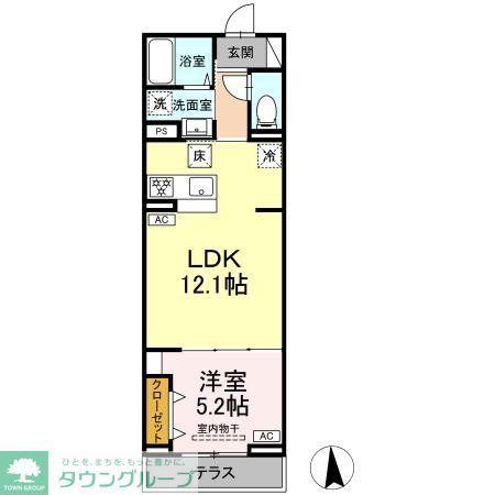 セレスティア高島平III(1LDK/1階)の間取り写真