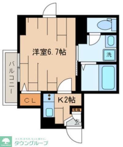 CLAIR COURT(1K/2階)の間取り写真