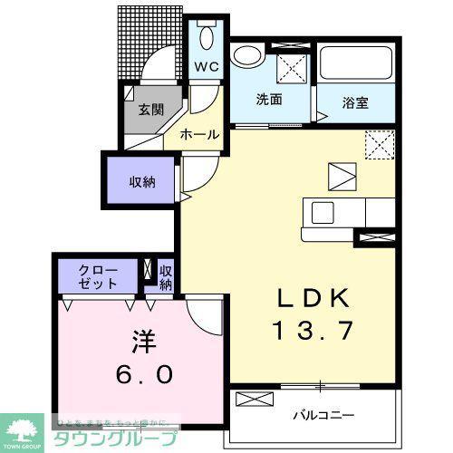 クラールII(1LDK/1階)の間取り写真