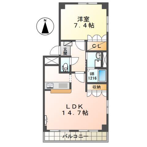 グレーシアハイムK(1LDK/2階)の間取り写真