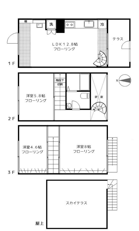 VILLALIANA(3LDK/1階)の間取り写真