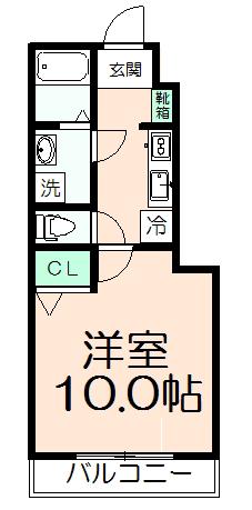 ション ドゥ ソレイユ(1K/1階)の間取り写真
