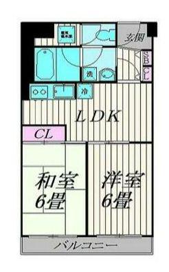 笹塚サンハイツ(2DK/11階)の間取り写真