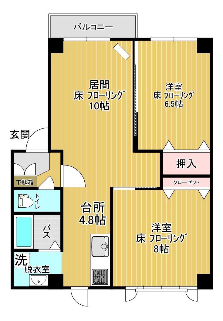 COCOHOUSE(2LDK/1階)の間取り写真