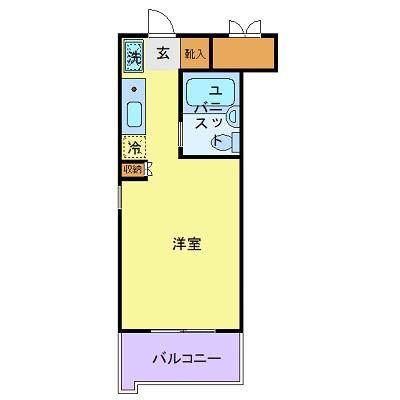 トップ元住吉第3(1K/2階)の間取り写真