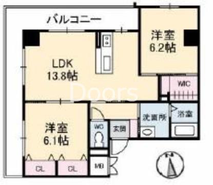ヴィオーラ中山下(2LDK/4階)の間取り写真