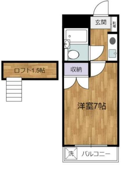 サニーライフ四谷(1K/2階)の間取り写真