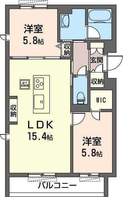 GRAND SOLEIL(2LDK/1階)の間取り写真