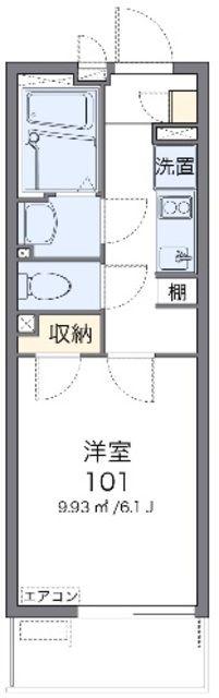 クレイノラギ 下落合(1K/2階)の間取り写真