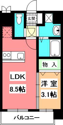 アルファ プレミアム 高砂(1LDK/4階)の間取り写真