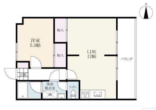 MHG天神ビル(1LDK/6階)の間取り写真