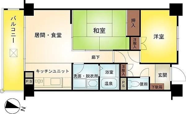 フジタ第9箱根山マンション(2LDK/4階)の間取り写真