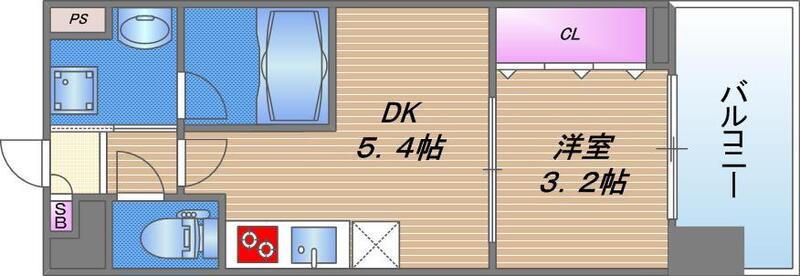 LA CASA京橋(1DK/6階)の間取り写真