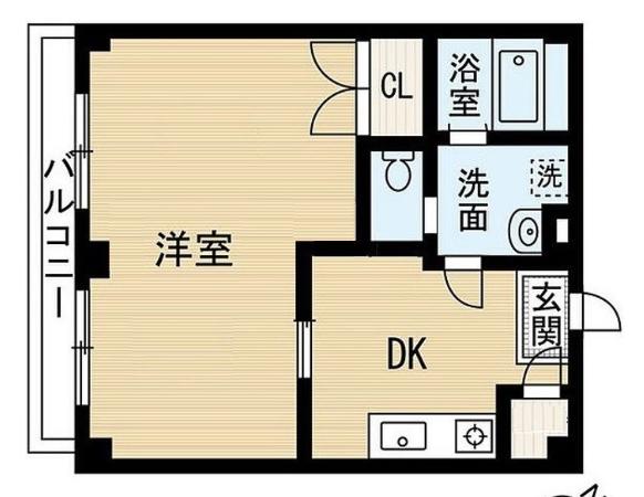 ビバリーハウス南福岡VI(1LDK/2階)の間取り写真
