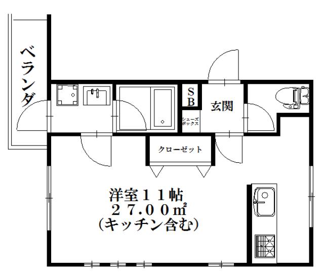 サンドール八番館(ワンルーム/4階)の間取り写真