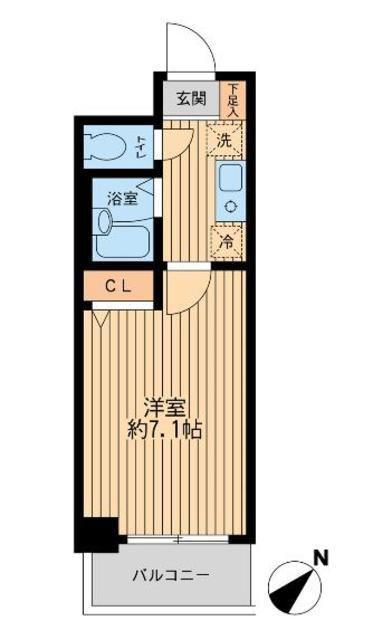 レジディア南行徳(1K/5階)の間取り写真