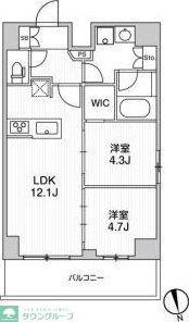 リテラス南千住サウス(2LDK/9階)の間取り写真