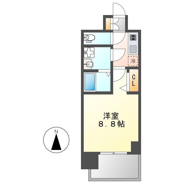 プレサンスTHE栄(1K/7階)の間取り写真