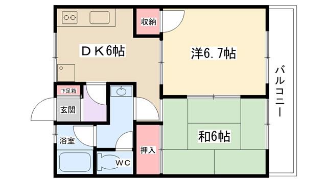 ハイツニューライフ(2DK/2階)の間取り写真
