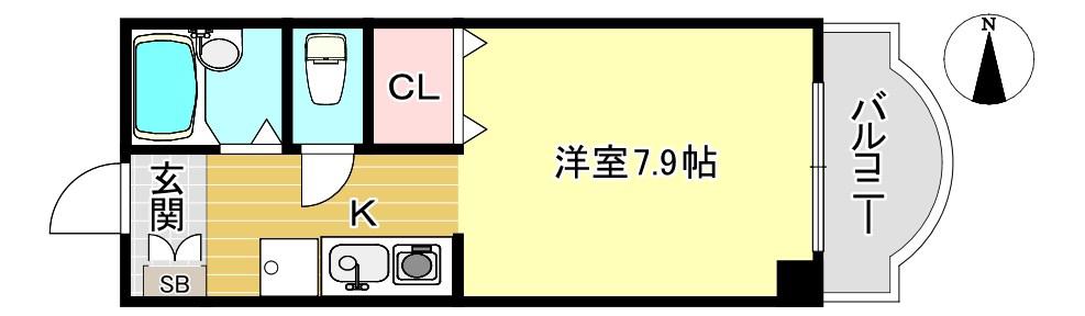 シティハイツ16(1K/3階)の間取り写真