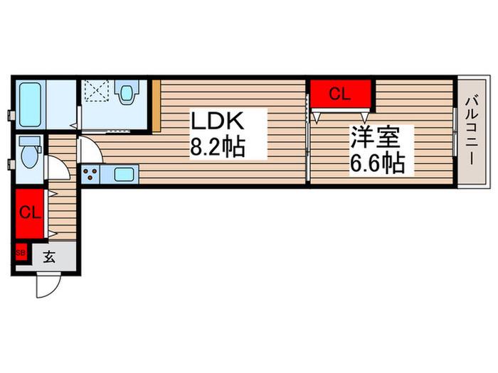 フィオーレ南行徳(1LDK/2階)の間取り写真