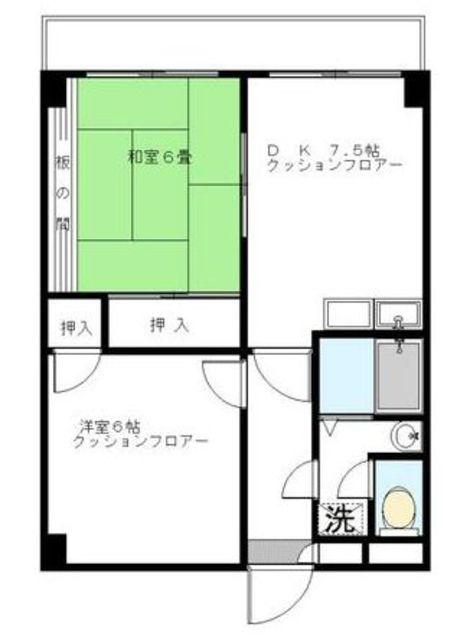 ユートピアハイム高野台(2DK/3階)の間取り写真