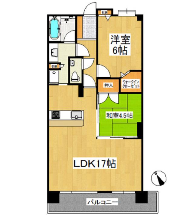ロフティ諏訪野町(2LDK/10階)の間取り写真