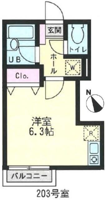 フラット久我山(ワンルーム/2階)の間取り写真