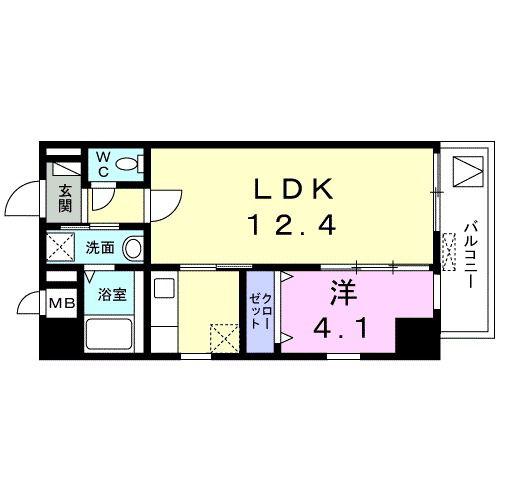アルグレス小杉(1LDK/3階)の間取り写真