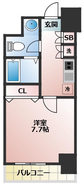 HUMANハイム船橋(1K/3階)の間取り写真