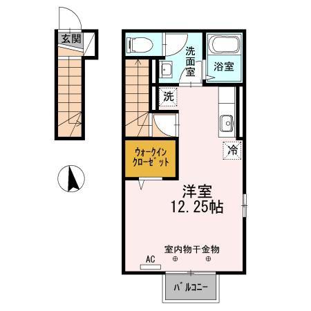 あづまコーポ(ワンルーム/2階)の間取り写真