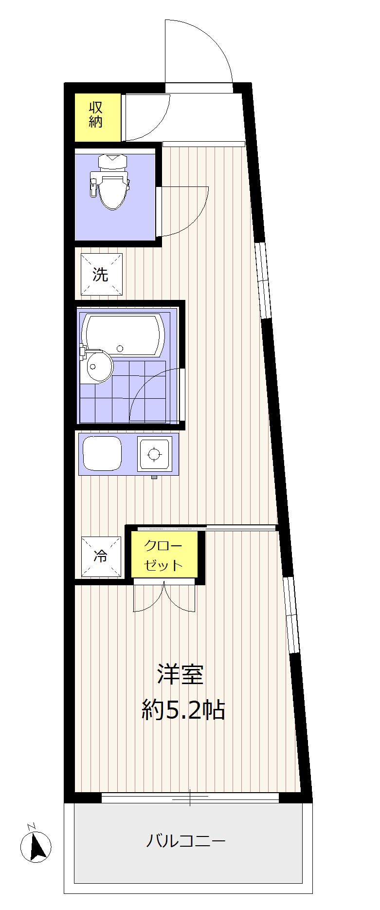 サンライズ弐番館(1K/2階)の間取り写真