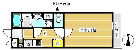 C`SLINQS FUJIMIDAI(1K/3階)の間取り写真