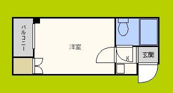 ケアンズクラブ帝塚山(1K/5階)の間取り写真