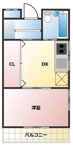PLENDY越谷蒲生(1DK/3階)の間取り写真