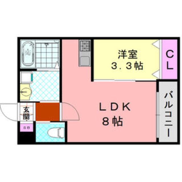 H-MAISON住之江III(1LDK/1階)の間取り写真