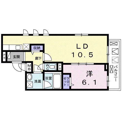 フォンテ クレラ(1LDK/5階)の間取り写真