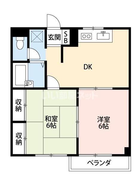 エステートロイヤル(2DK/3階)の間取り写真