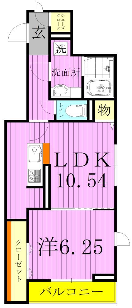 ECKE(1LDK/2階)の間取り写真