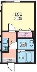 メグリオ藤沢(1K/1階)の間取り写真