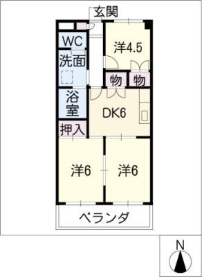 第3サンヨーマンション(3DK/4階)の間取り写真