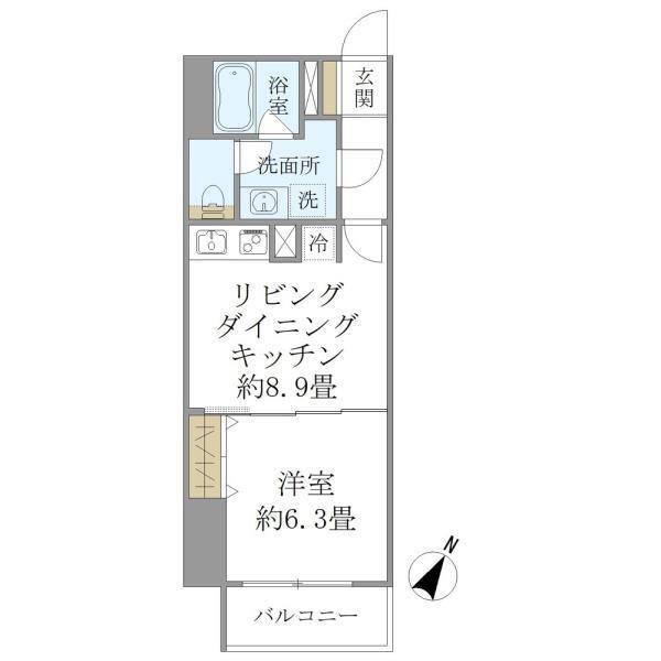 SS. FLAT神楽坂サウス(1LDK/6階)の間取り写真