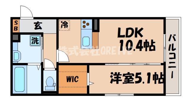 レウイシア (1LDK/2階)の間取り写真