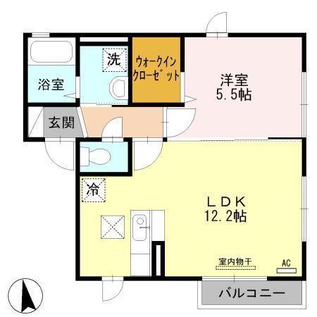 エスペランサA(1LDK/1階)の間取り写真