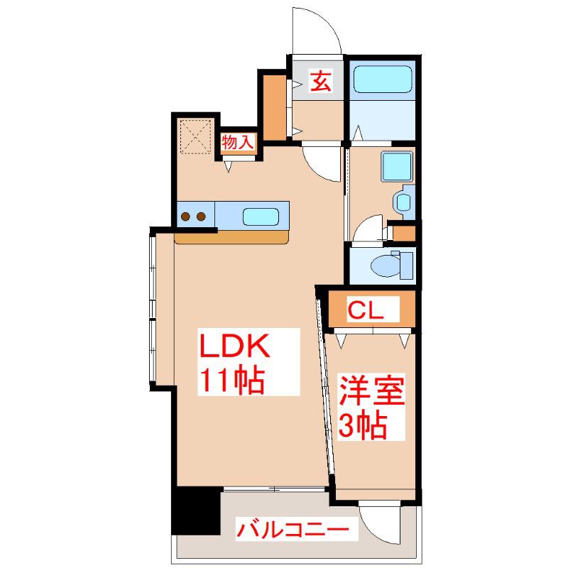 GRAN FIORE(1LDK/2階)の間取り写真