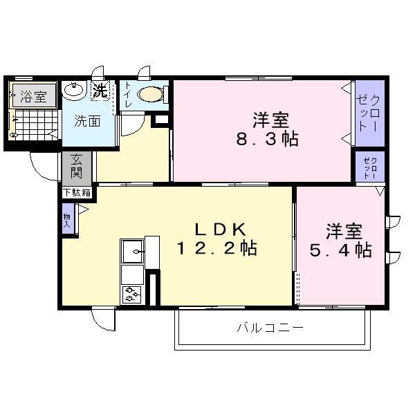 シャーメゾン天美(2LDK/2階)の間取り写真