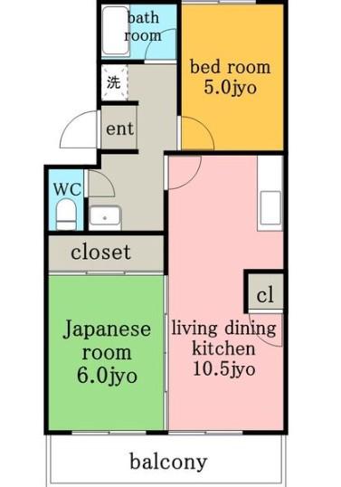 サンコーハイツ(2LDK/2階)の間取り写真