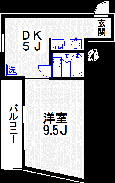 祐天寺ヴィラ(1LDK/2階)の間取り写真