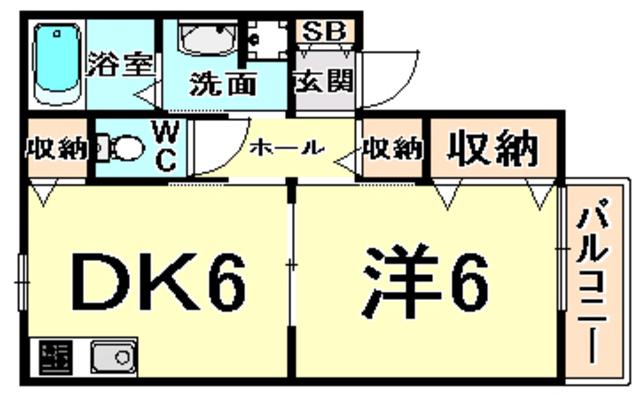 ブランアビタシオン(1DK/1階)の間取り写真